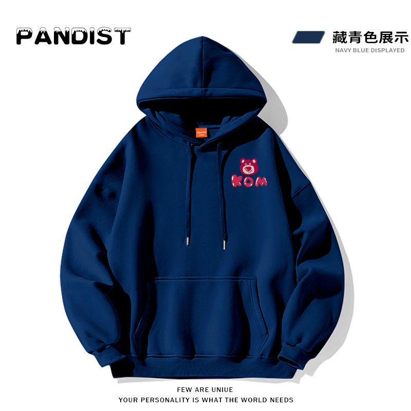 Áo Hoodie Dày Dặn Tay Dài In Họa Tiết Gấu Và Dâu Tây Dễ Thương Thời Trang Xuân Thu Cho Nữ