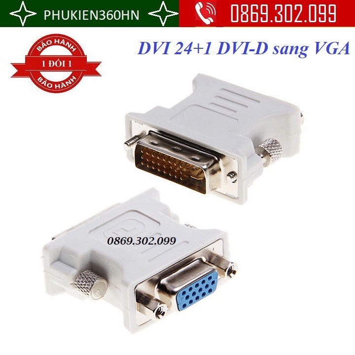 Đầu chuyển DVI 24+1 DVI-D sang VGA rẻ