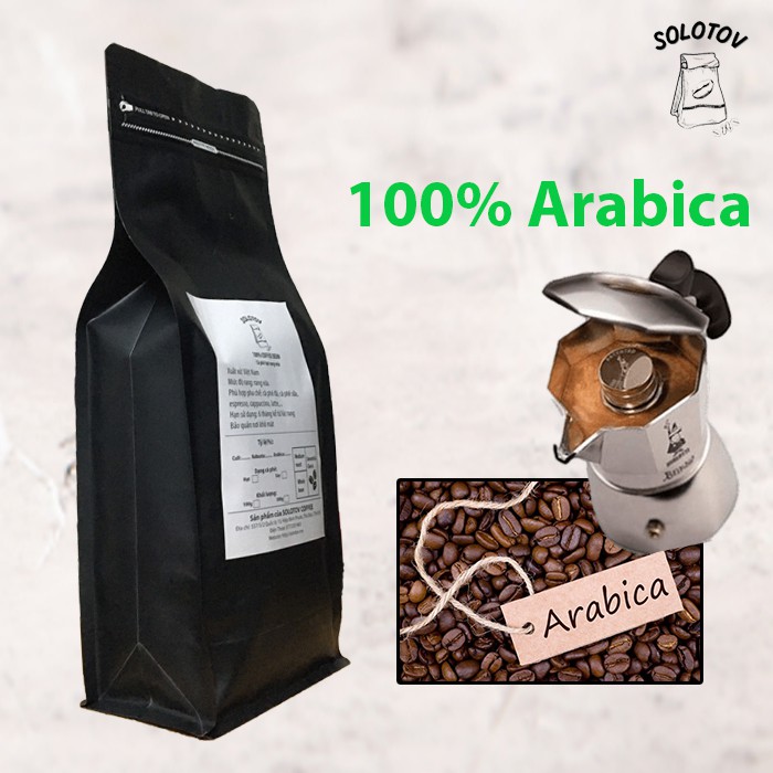 Cà phê Arabica nguyên hạt rang mộc pha phin pha máy - SoloTov Coffee (100% Arabica)