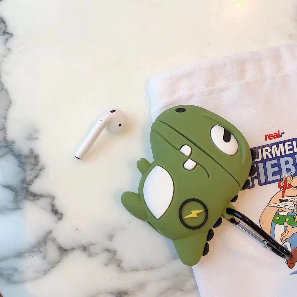 Vỏ bảo vệ hộp đựng tai nghe hình chú khủng long dễ thương thích hợp cho Airpods 1 / 2 Pro airpods 3