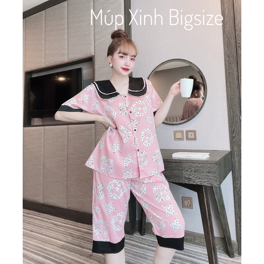 [Bigsize 40-85kg] Đồ Bộ Lửng Cổ Hai Lá Lụa Nhật