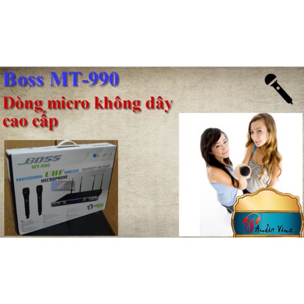 2 Micro không dây Boss MT-990 4 rau  100m