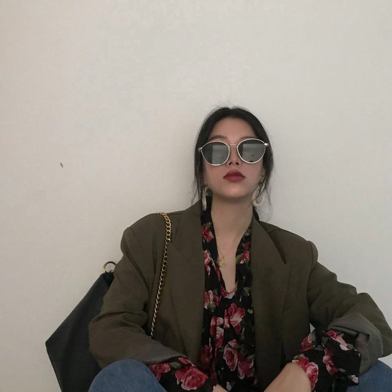 Phụ Nữ Mùa Thu Áo Sơ Mi Hoa Retro Mới Phiên Bản Hàn Quốc Thời Trang Cổ Chữ V Top