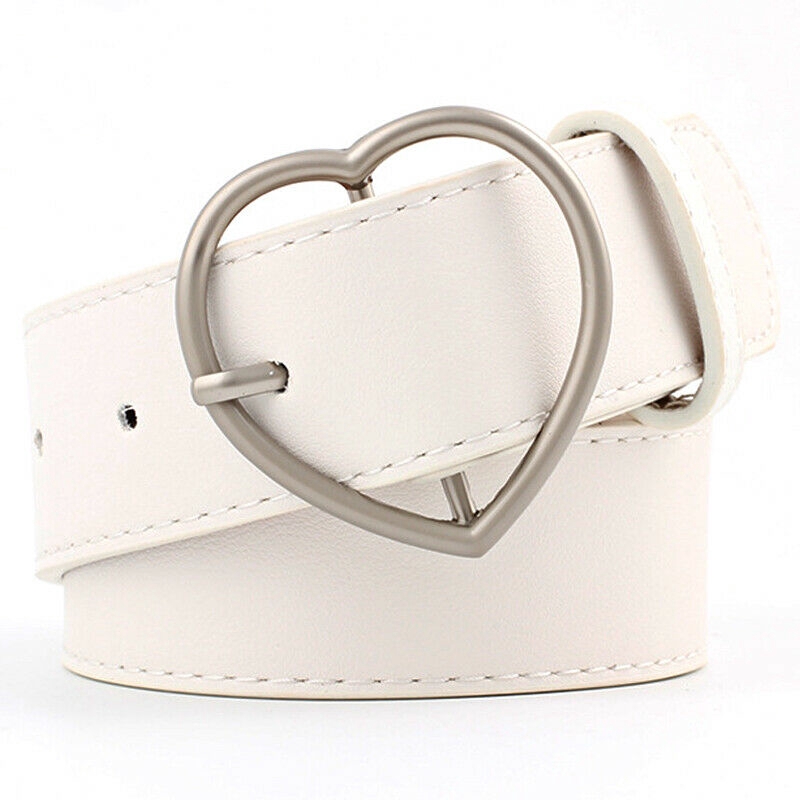 Thắt lưng giả da phối khóa hình trái tim thời trang vintage cá tính cho nữ