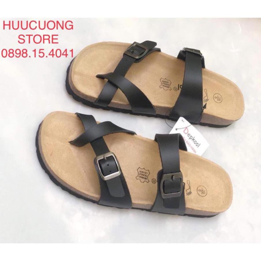 SALE Hot Dép sandal nam nữ xỏ ngón quai pu đen đế trấu unisex ' ! : ' 2021 ' 2021 ' * '