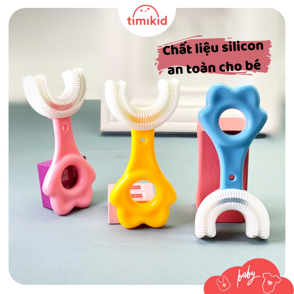 Bàn Chải Đánh Răng Hình Chữ U Cho Bé, Chất Liệu Silicon Chịu Được Lực Cắn, Dễ Dàng Mang Đi Du Lịch, Cho Bé Từ 2-6 Tuổi