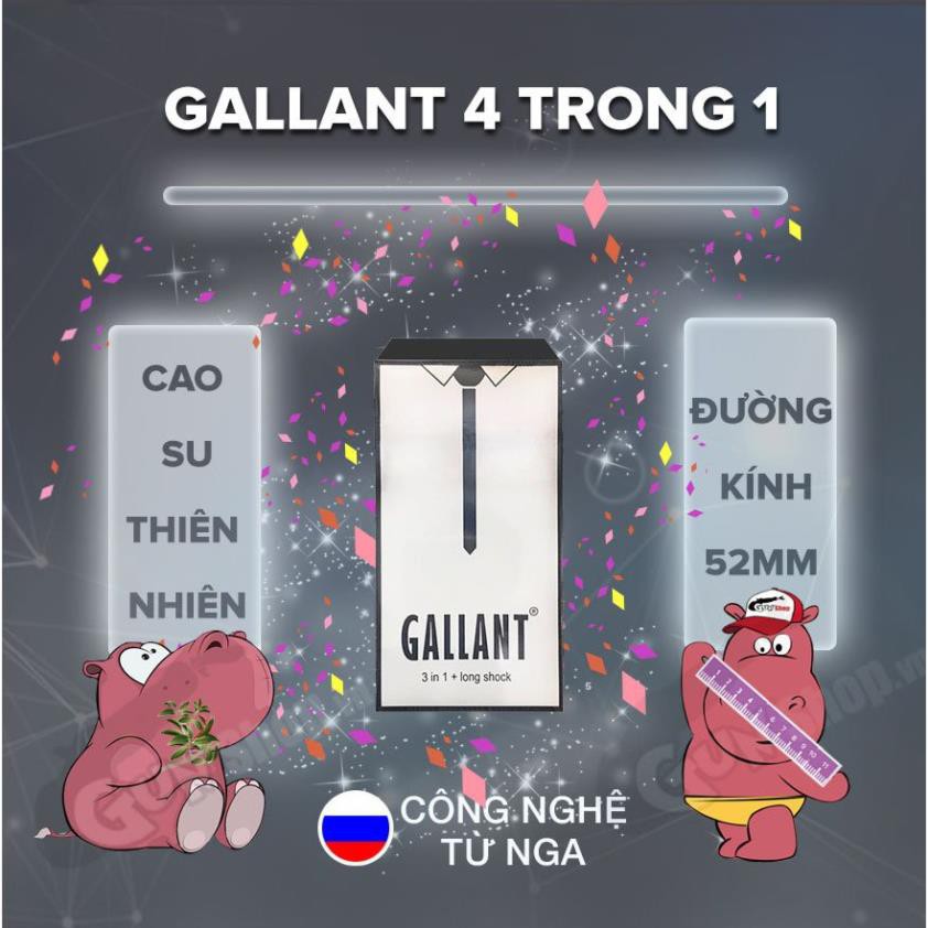 [ComBo 3 Hộp] Bao cao su kéo dài Gallant 4 in 1 Nga - kéo dài thời gian - 30 chiếc