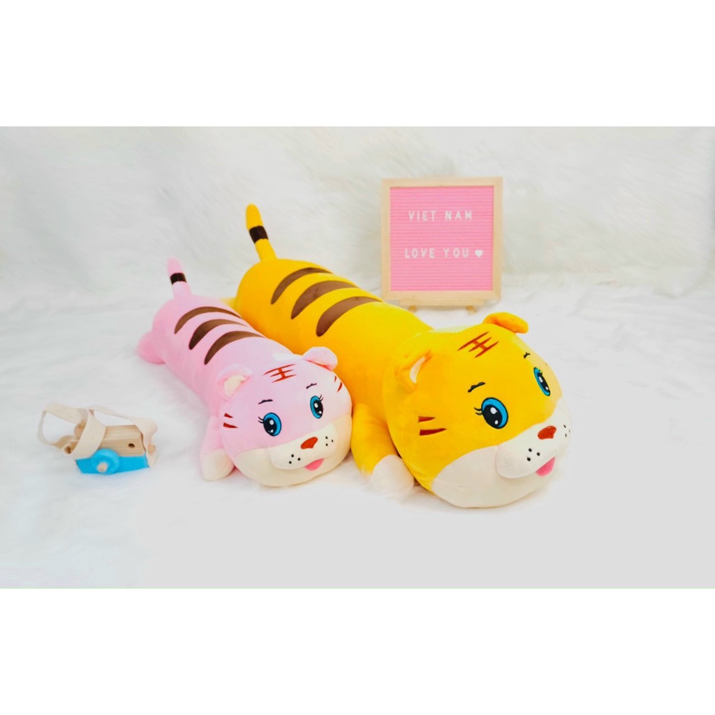 Giá tại xưởng_Gấu Nhồi Bông Hổ Vàng,gối ôm hổ bông mềm mịn Vải Nhung Co Dãn 4 Chiều Bông Gòn Êm Ái