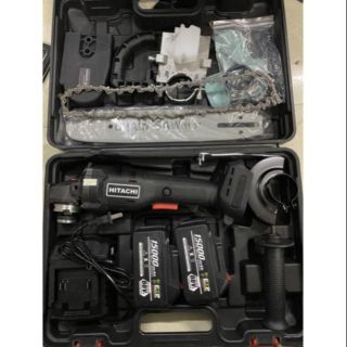 Combo máy mài pin hitachi 88v không chổi than-2 pin tặng kèm bộ lam xích