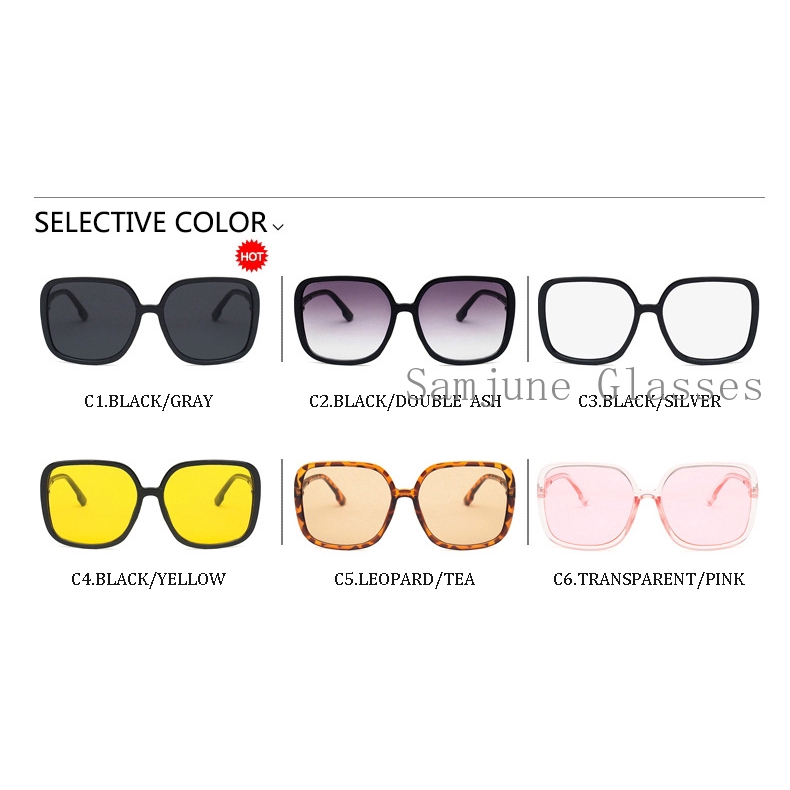 New style oversized square sunglasses ladies travel fashion style big square glasses