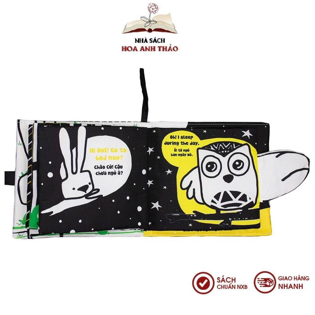 Bộ sách vải cho bé Đi Nào Thỏ Trắng và thẻ kích thích thị giác Lalala Baby phát triển toàn diện