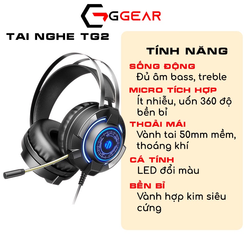 Bộ bàn phím cơ chuột tai nghe gaming có dây Ggear CBG1 bàn phím cơ 87 phím chuột máy tính Macro headphone siêu bền led
