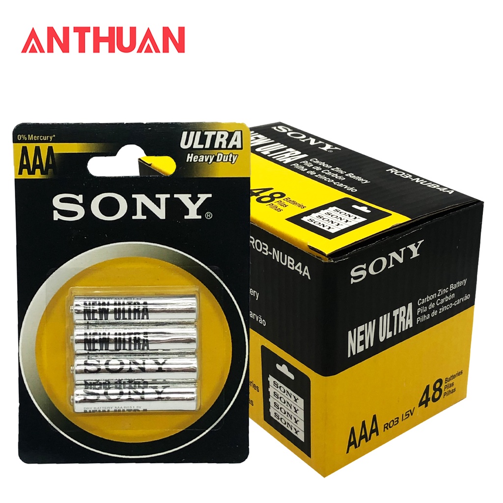 Pin Sony Ultra AA,AAA R03, R6 Cao cấp an toàn cho môi trường - Vỉ 4 viên