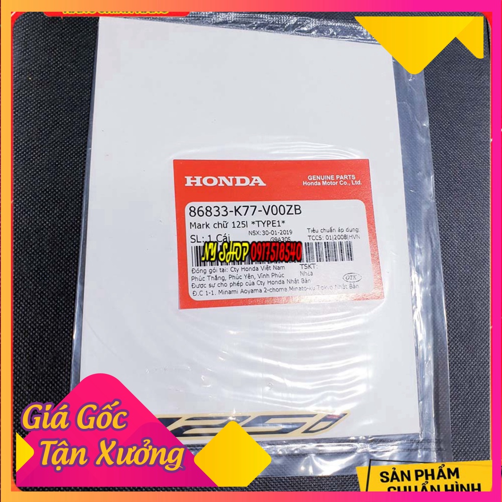🥇 1 ĐÔI TEM 125i CHO SH VIỆT - TEM HONDA CHÍNH HÃNG ( mã k77) 🥇 (Ảnh Sp thật)