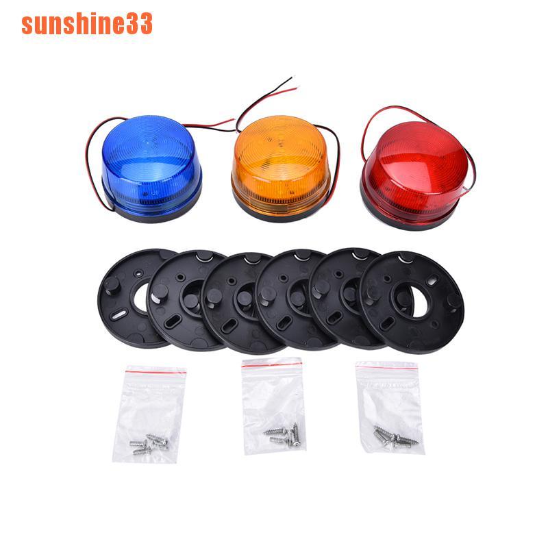 Orange Blue Red 12V LED Security Alarm Strobe Signal Warning Flashing Lig