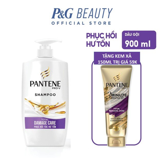 Dầu gội Pantene 900ML tặng Kem xả 150ML