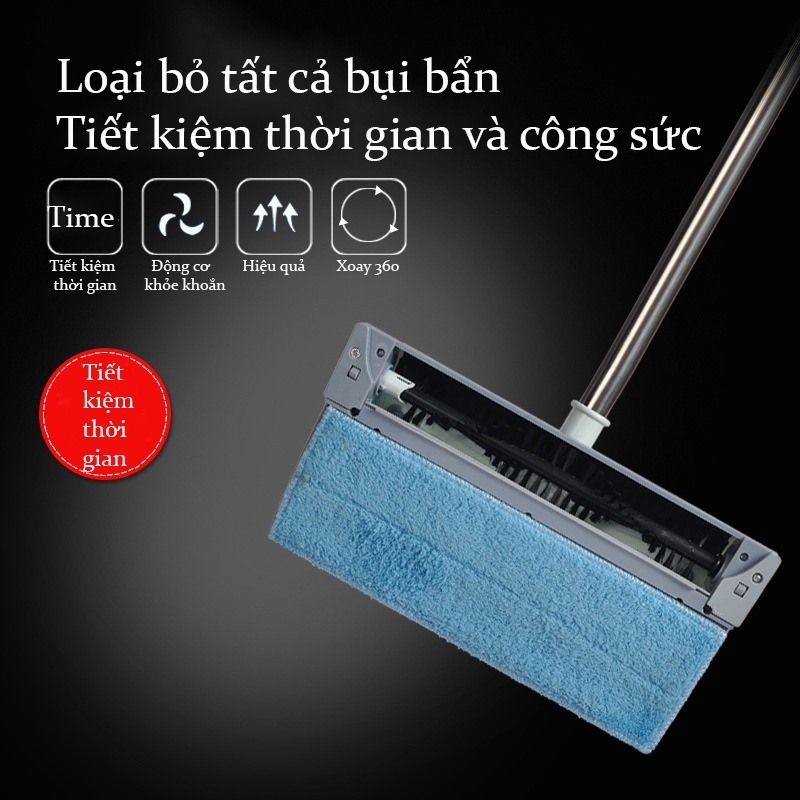 Chổi lau nhà, chổi lau nhà hút bụi đa năng, lau quét, hút bụi tự động 3 trong 1 xoay 360 độ - Bảo hành 12 tháng