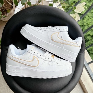 Giày sneaker af1 viền gold| af1 trắng vệt trắng vàng bản cao cấp ảnh thật tự chụp+tặng kèm box bv