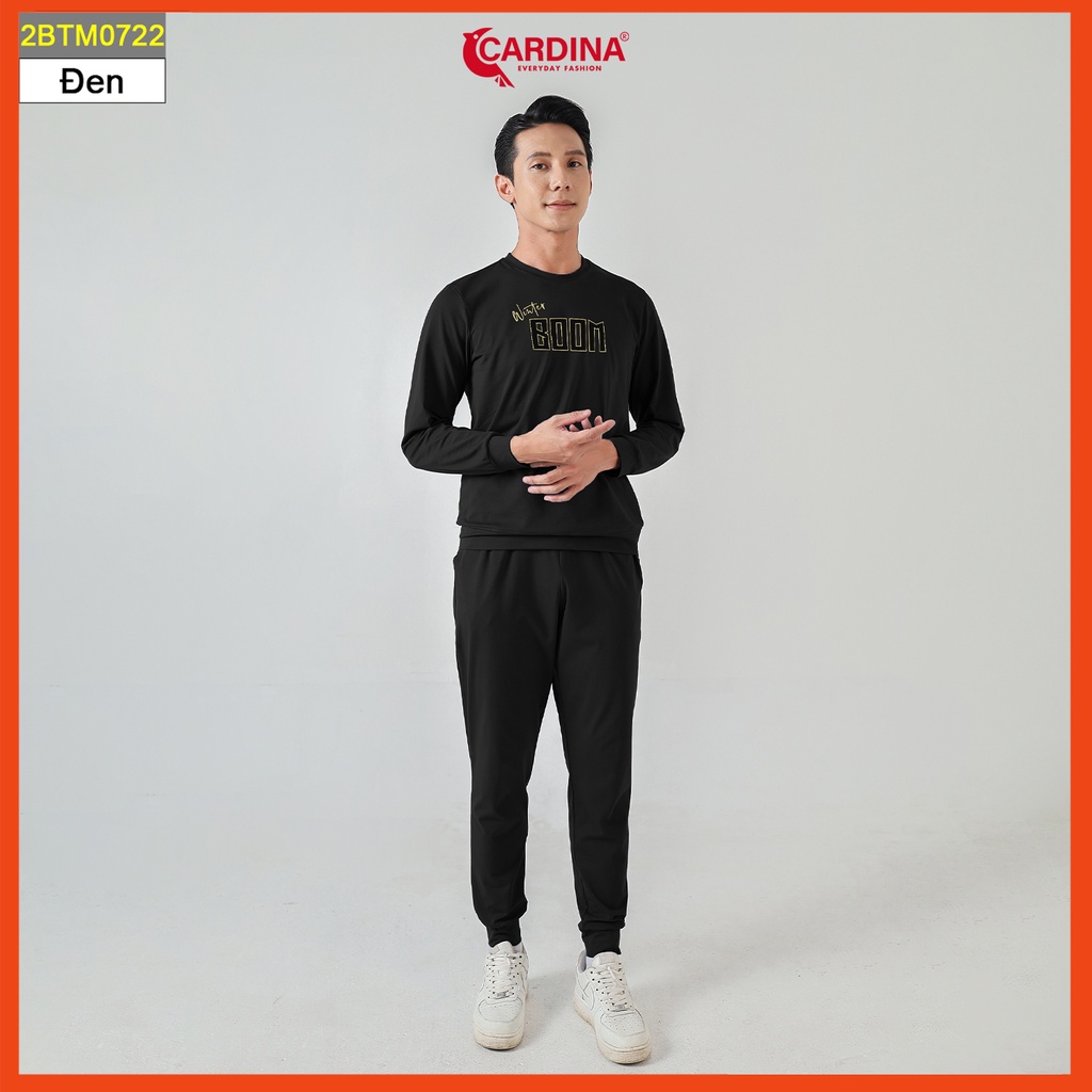 Đồ bộ nam CARDINA chất cotton cao cấp in chữ kiểu dáng thể thao khỏe khoắn 2BTM07