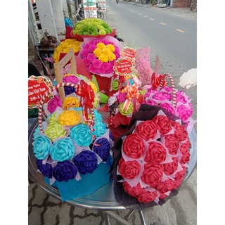 ❣❣ BÓ HOA GIẤY NHÚN TO - hoa handmade ❣❣
