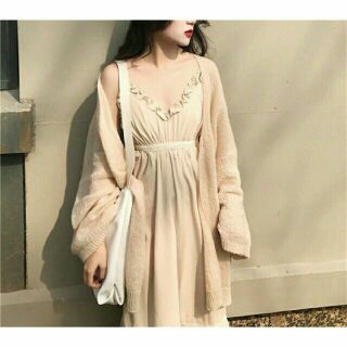 [CÓ SẴN] Áo cardigan len mỏng dáng dài