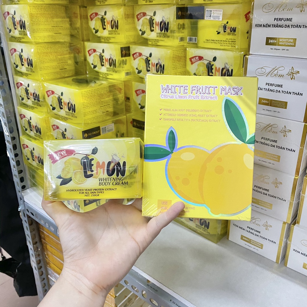 [Chính hãng] Combo Kem body chanh Lemon và Ủ trắng chanh Lemon White Fruit Mask