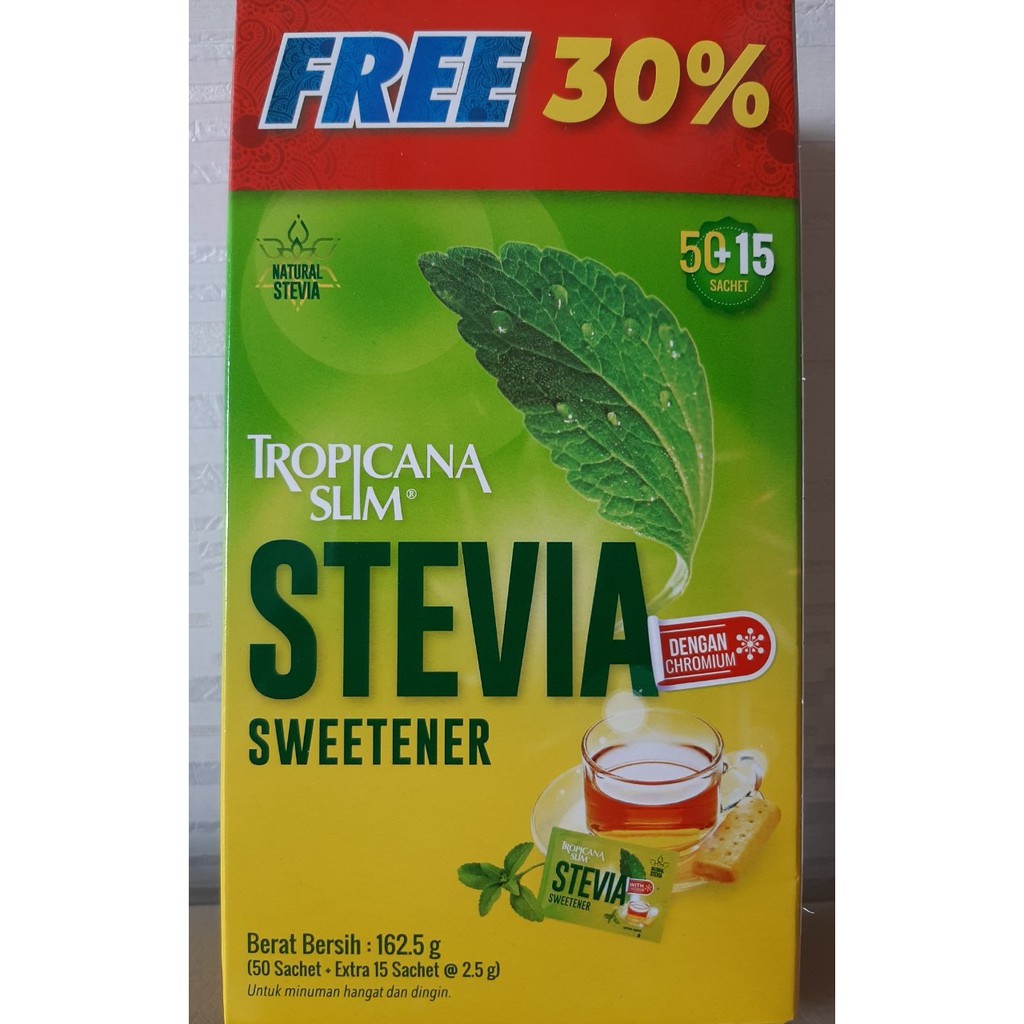 Set 3 Gói Đường Ăn Kiêng Tropicana Slim Chiết Xuất Từ Lá Cỏ Ngọt - Nhập Khẩu Indonesia