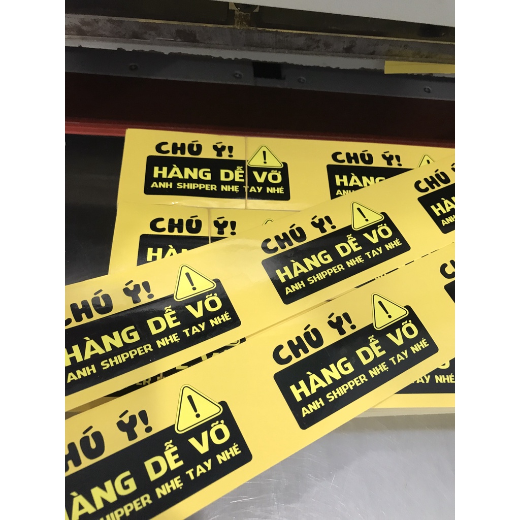 Combo 100 Tem nhãn/ sticker dán hàng dễ vỡ, tem chú ý hàng dễ bể
