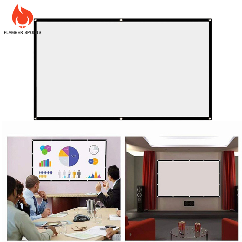 Flameer Sports 60inch Foldable 16:9 HD Projection Screen Home Cinema Movie Projector Curtain