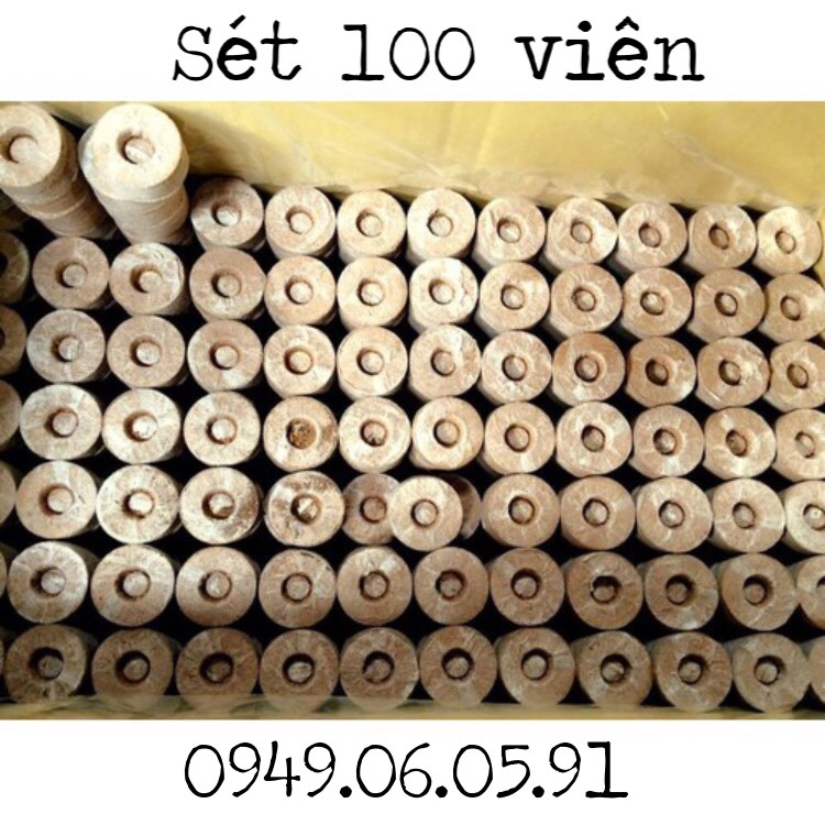 Bộ 100 viên nén ươm hạt xơ dừa hữu cơ trồng rau, dâu tây, thủy canh