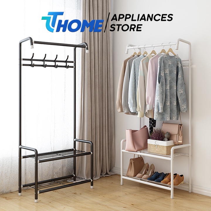Kệ treo quần áo chữ L đa năng, kệ giá treo đồ, túi xách, mũ, quần áo, để giày dép tiện ích TT-HOME