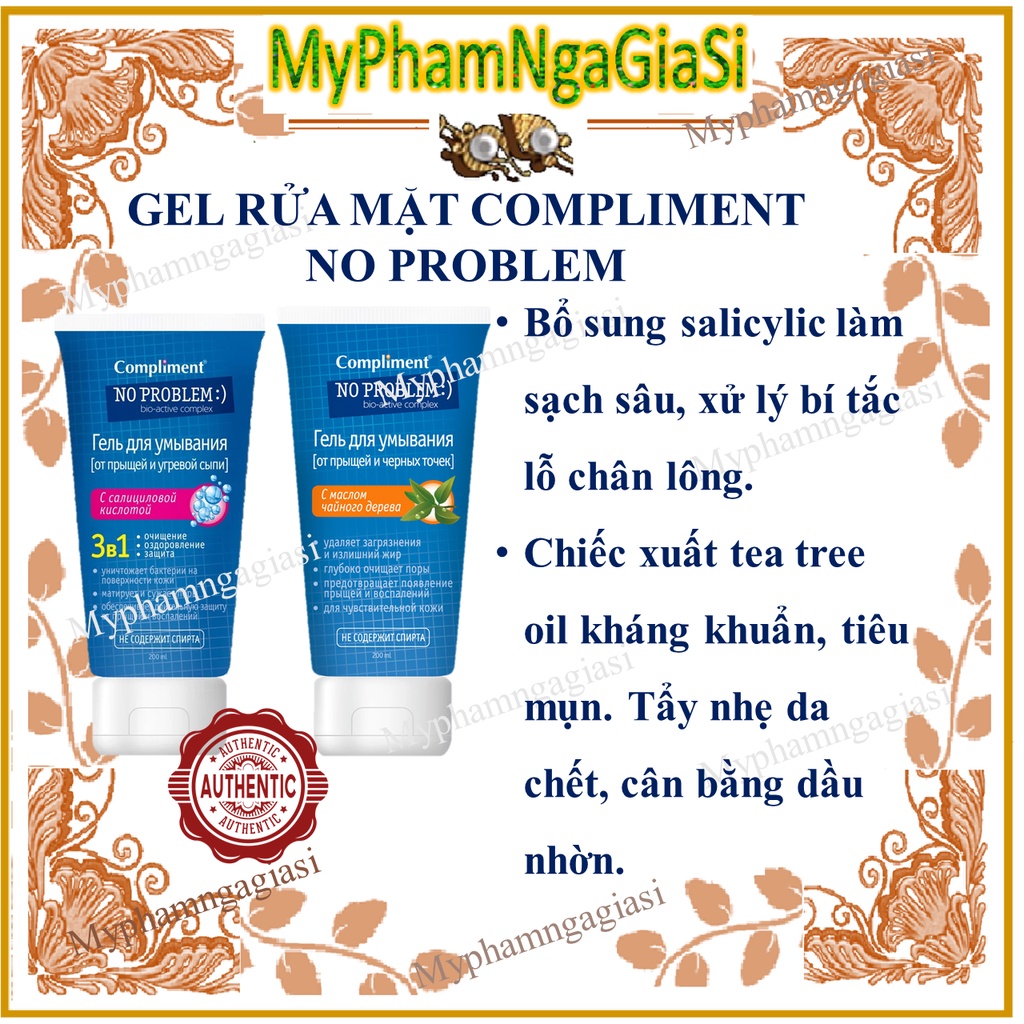 Gel rửa mặt Compliment No Problem giảm viêm, mụn