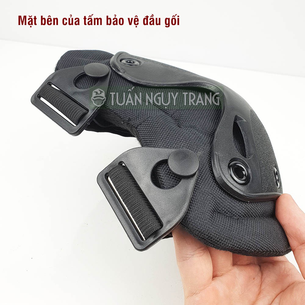 Bộ giáp 4 miếng bảo vệ đầu gối &amp; khuỷu tay màu lính