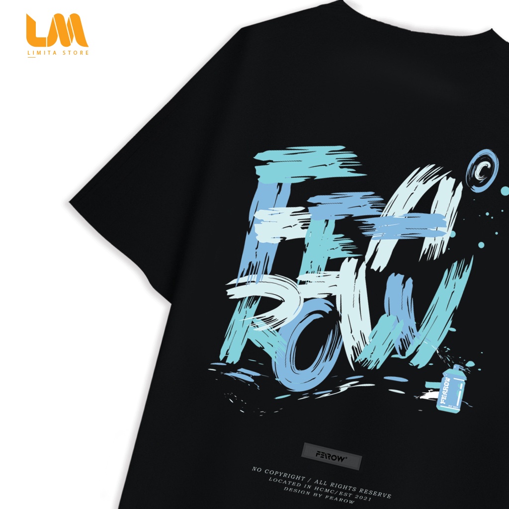 Áo thun Fearow Paint Brush Tee / Đen Áo Thun Tay lỡ nam nữ, áo phông unisex from rộng Oversize-Limita Store-(V39)