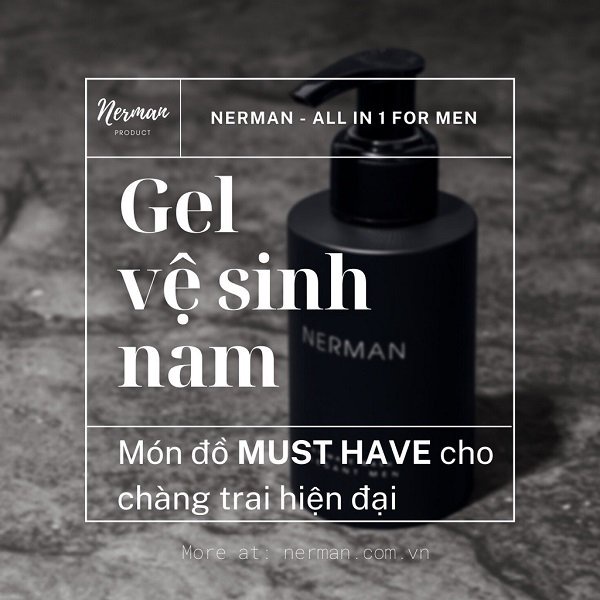 Dung Dịch Vệ Sinh Nam Giới Nerman 100ml Hương Nước Hoa Pháp Cao Cấp Nerman Men's Hygiene Solution Elegent Men Gel 100ml
