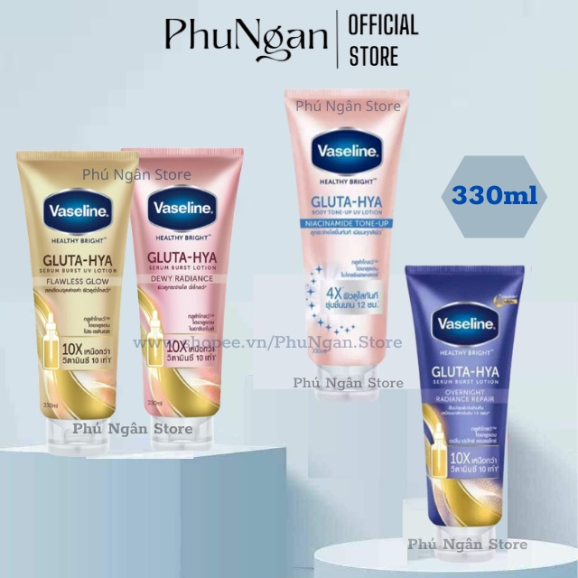 (Tuýp to-Hàng siêu thị Thái)Dưỡng thể Vaseline Healthy Bright Gluta HYA Serum Burst Lotion 10X Thái Lan