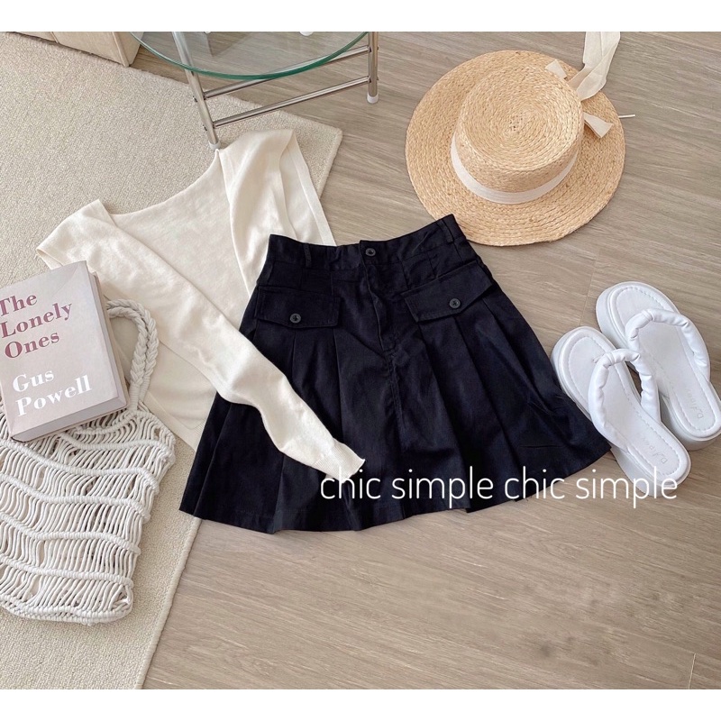 Chân váy kaki nữ kiểu túi trước dày dặn lên form xinh