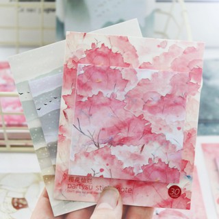 Giấy Note ghi chú 30 tờ hoạ tiết Hoa Lá Nghệ Thuật