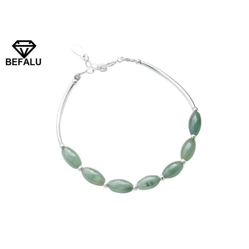 Lắc Tay Nữ Bạc 925 Đính Đá Xanh May Mắn BEFALU - LC01