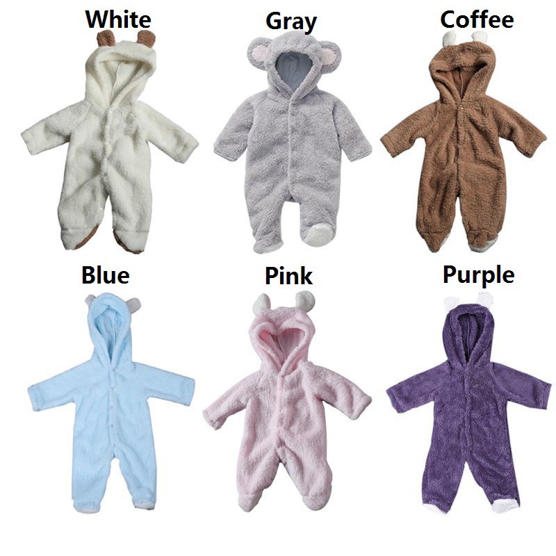 Áo liền quần chất liệu cotton có nón phối tay dài thiết kế hình động vật đáng yêu cho bé