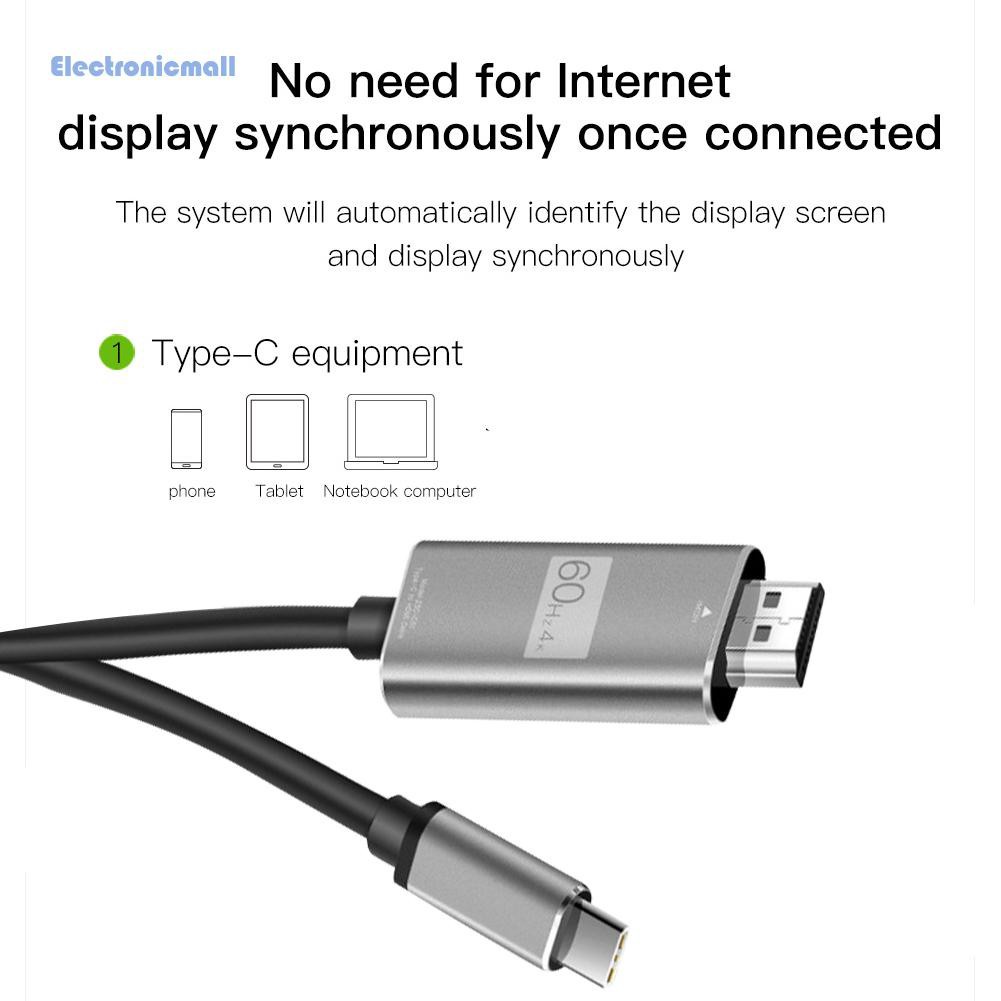 Cáp Chuyển Đổi Usb 3.1 Type C Sang Hdmi 2.0 4k 60hz 6ft