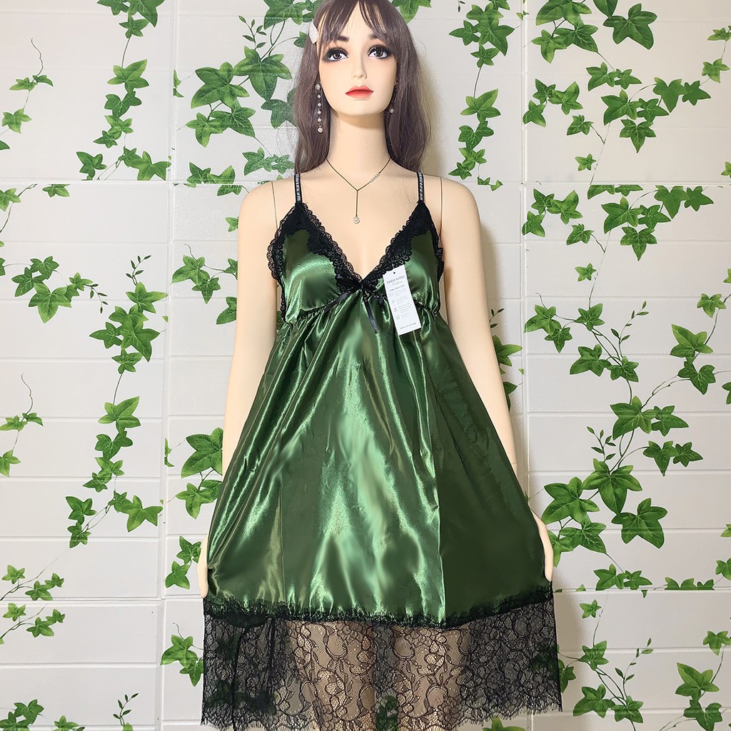 Đầm ngủ bigsize sexy ️dáng ôm nhiều màu, chất phi lụa phối ren ở tà mềm mịn, quyến rủ, D2 | BigBuy360 - bigbuy360.vn