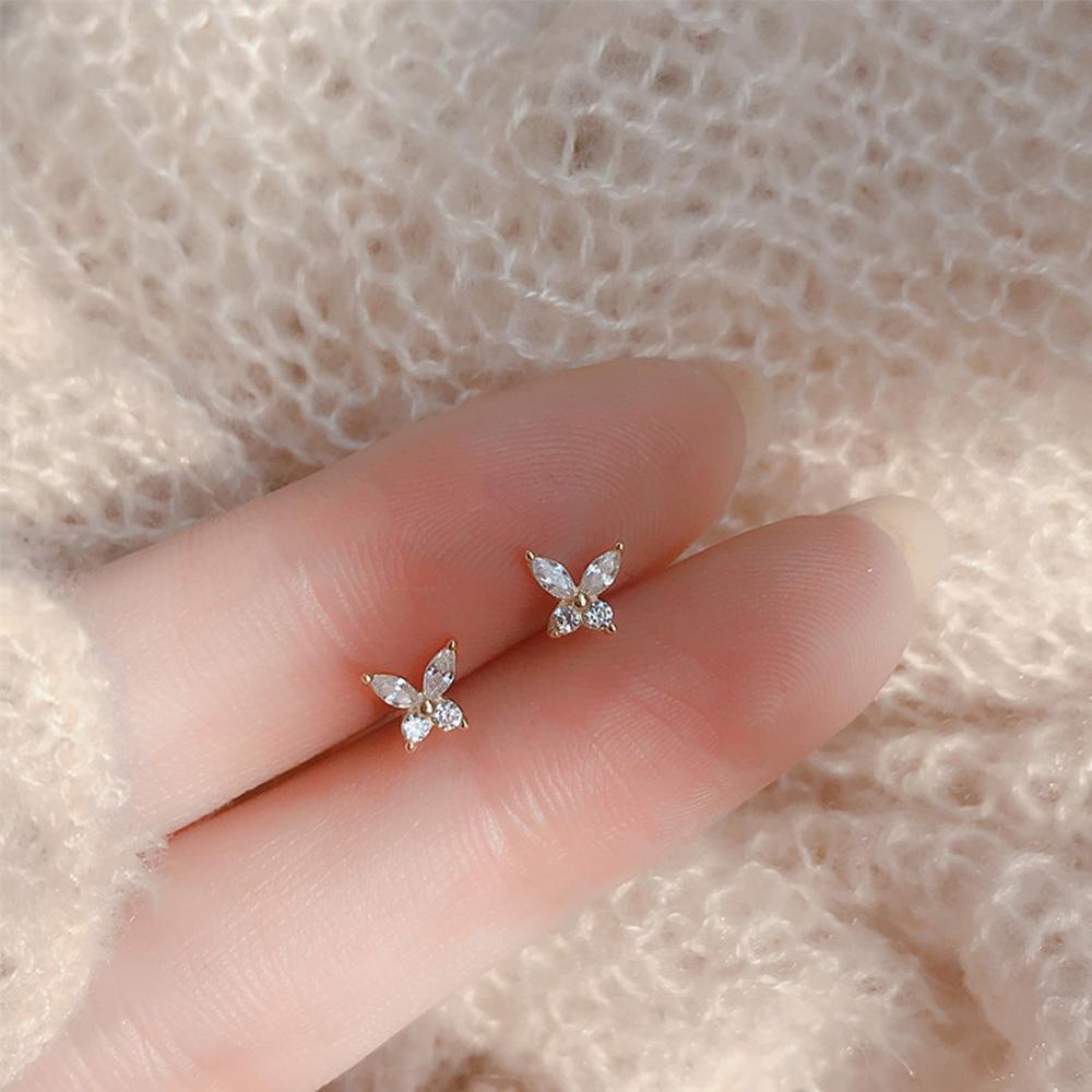 Khuyên Tai Hình Bướm Đính Đá Zircon Làm Quà Tặng Cho Nữ|Tiệc Tùng Tinh Tế|Trang Sức Thời Trang Cho Nữ