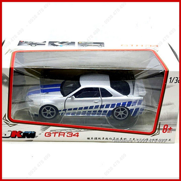 Xe Mô Hình Kim Loại Nissan GTR R34 Tỉ Lệ 1:32 - 9829