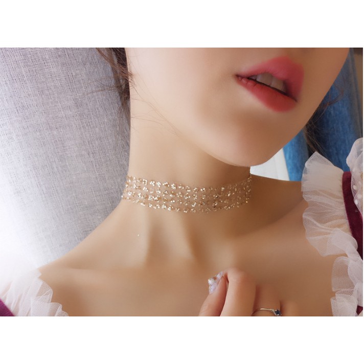 Vòng cổ choker kim tuyến lấp lánh xinh xắn