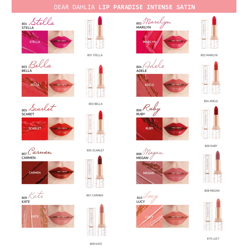 Son Thỏi Hiệu Ứng Bán Mờ Dear Dahlia Lip Paradise Intense Satin 3.8g