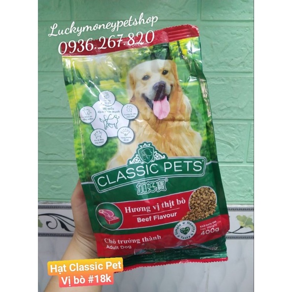 HẠT CLASSIC PET CHÓ LỚN VỊ BÒ 400g