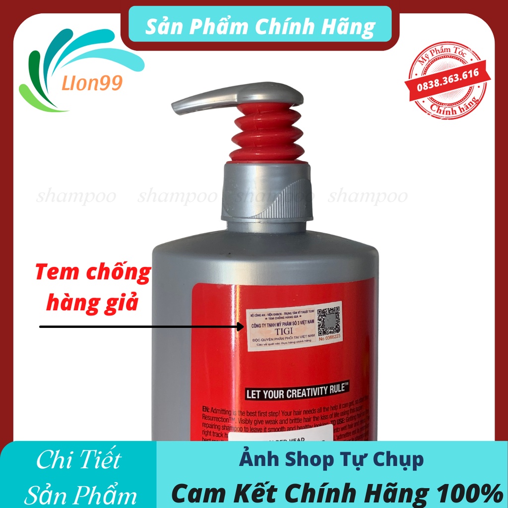 Cặp dầu gội TIGI BED HEAD 970ml phục hồi tóc khô xơ hư tổn giảm gãy rụng hàng chính hãng