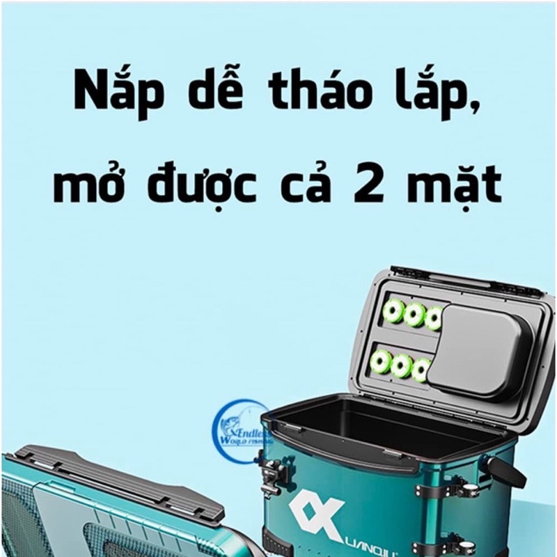 Thùng câu đài lianqiu hàng loại 1 chính hãng LQ 216 tải trọng 32 lít vip bdshad8