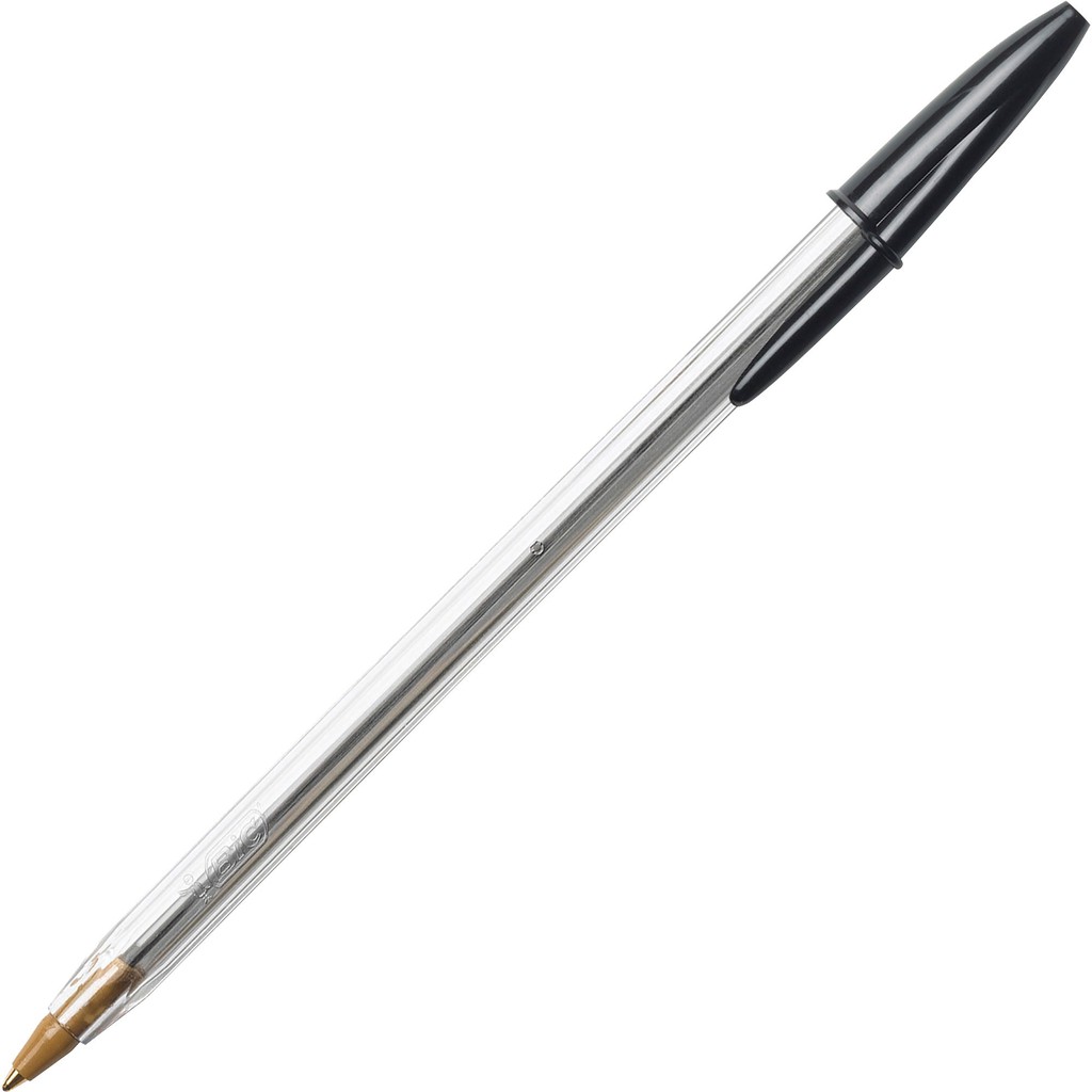 Combo 4 bút bi Bic ĐEN pen tapping thân trong Cristal